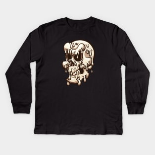 Melting cartoon skull Kids Long Sleeve T-Shirt